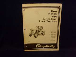SIMPLICITY LAWN TRACTOR PART LIST MODEL 5200 SERIES  