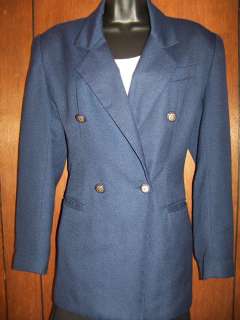 HBS LTD womens size 6 career professional suit jacket blazer blue 