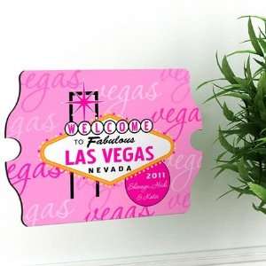 Personalized Pink with Pink Script Vegas Vintage Sign  