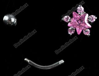 types 3 PCS Body Crystal Navel Belly Button Bar Piercing Gorgeous 