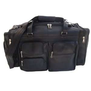  20 Duffle bag with Pockets   Leather   Black (Black) (20 