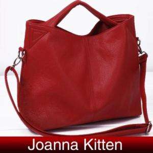 Women PU Leather Shoulder Bag Handbag Tote Hobo Red  