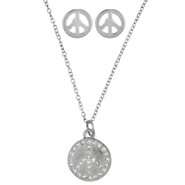   by Selena Gomez Silver Peace Necklace and Earring Set 