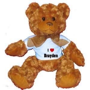   Love/Heart Brayden Plush Teddy Bear with BLUE T Shirt Toys & Games
