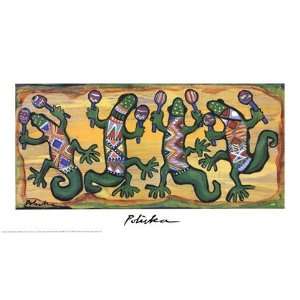  Gecko Maracas Band by Donna Polivka 18x10 Musical 