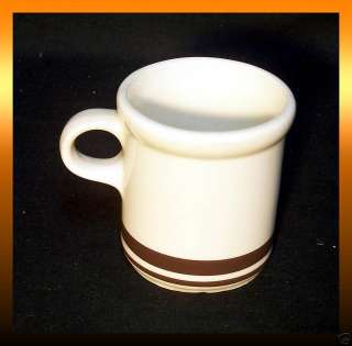 McCoy Pottery COFFEE MUG CUP Ivory Brown Stripe #1412  