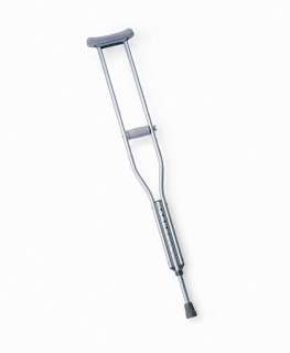 Medline Adult Aluminum Push Button Crutches Pair Crutch 300lb Capacity 