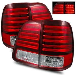 98 05 Toyota Land Cruiser FJ100 Red/Clear LED Tail Lights 