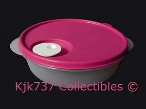 TUPPERWARE CRYSTAL WAVE MICROWAVE DISH ~ CONTAINER BOWL FUCHSIA PINK 