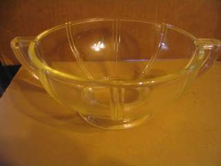   Anne Paneled. Footed, Glasbake  Mixing Bowl with Handles  