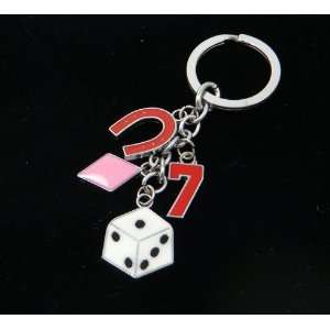  Lucky Gambling Symbols Charm Keychain Key Chain Ring 