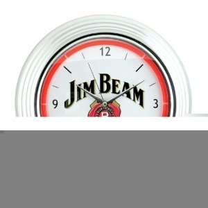  Jim Beam 14.75 Chrome Frame Wall Clock  White