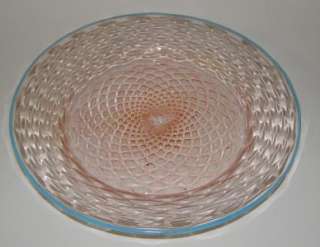 Antique MURANO Glass Salviati Plate Set Pink Opalescent  