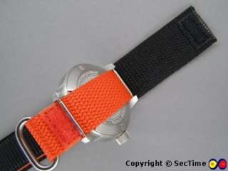 Quality nylon Velcro watch strap SPORT Orange 18mm  