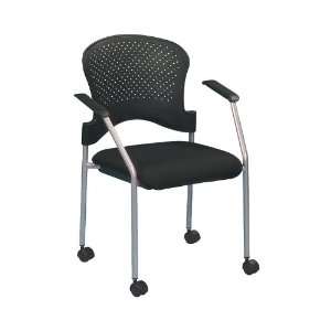  Fabric Side Chair with Perforated Back Black Fabric/ Gray 