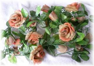 TAN BROWN Silk Roses Garland Wedding Flowers Arch Decor  