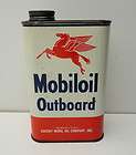 Vintage Mobil Oil Mobiloil Outboard Metal Oil Can Red Horse Pegasus