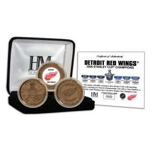 Detroit Red Wings 2008 Stanley Cup Champs 3 Coin Bronze Set  