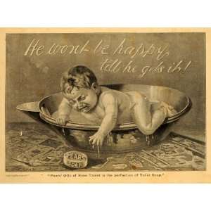  1904 Vintage Ad Pears Soap Crying Baby Bath Bathtub Tub 