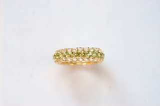 New 18K Gold Over Sterling Silver Peridot Topaz Ring Size 10  