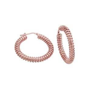   Thickness Rose Gold Plated Contemporary Hoop Earrings for Women (1.4