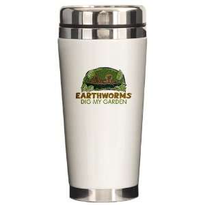  Garden Earthworms Cool Ceramic Travel Mug by  