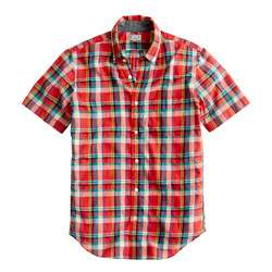 Indian cotton short sleeve shirt in Palermo plaid $64.50