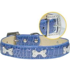  Designer Dog Collar   Faux Crocodile Bone Collar with 