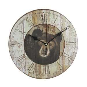  9 1/2 Inch Diameter Black Bear Kitchen Wall Clock Wildlife 