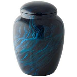  Swirl Blue Hand Painted Cremation Urn