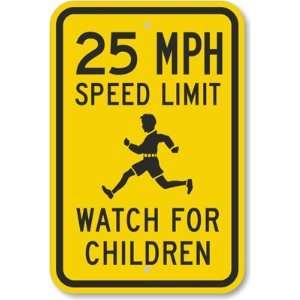  25 MPH Speed Limit Watch For Children (with Graphic 