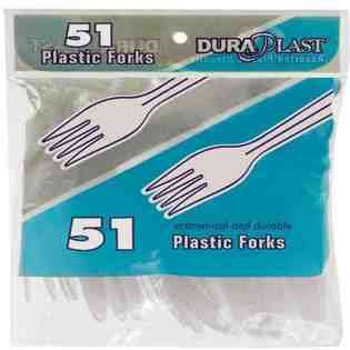 DDI 51 Ct Dura Plastic White Plastic Forks Case Pack 96 