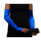   Satin Opera Length Fingerless Gloves Greatlookz Colors Royal Blue