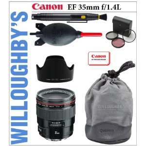 Canon EF 35mm f/1.4L USM Wide Angle Autofocus Lens + Canon Deluxe Lens 