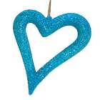 Kurt Adler Jazzy Blue Glitter Asymmetrical Heart Christmas Ornament