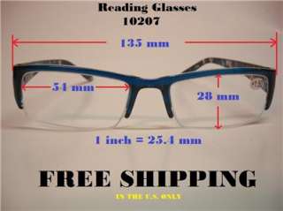 Designer Reading Glasses Optical Quality Half Rim  10207 