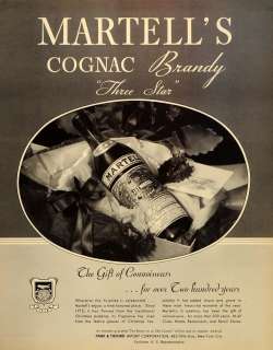 1934 Ad Martells Cognac Brandy Three Star Park Tilford   ORIGINAL 