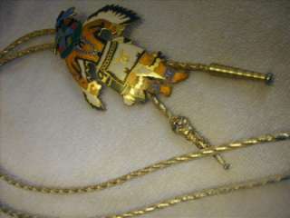   Potentate 1992 Masonic Shriners Indian Bolo Tie Richard H. Russell