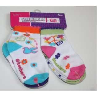 Skechers Kids Infant Girls 4 Pack Socks   Size 0 12 Months   Multi 