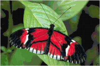 Red Butterfly Counted Cross Stitch Pattern  
