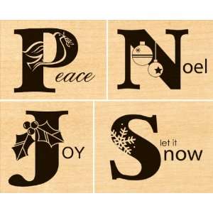  Penny Black Rubber Stamp Set 3.5X4 It Spells Merry 