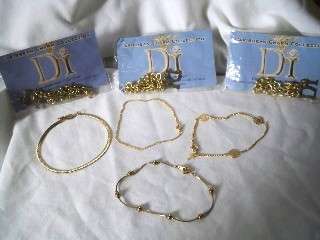 Jewelry Lot 7 Bracelets Chain Charm Trifari Openwork 14ktGF Diamonds 