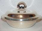 VINTAGE SILVER PLATE WM ROGERS 862 COVERED SERVING DISH FOR GLASS 