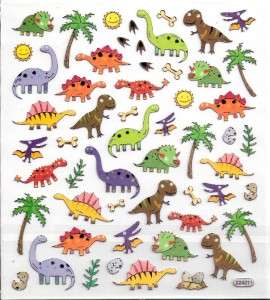 Baby Dinosaur stickers T Rex Brachiosaurus Triceratops  