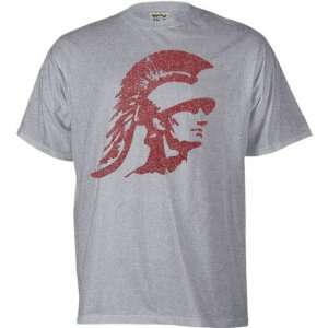 USC Trojans Grey Distressed Mascot T Shirt  Sports 
