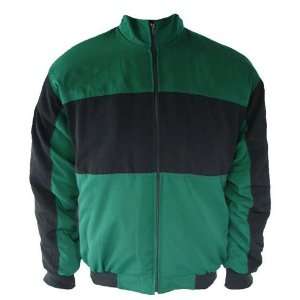  Plain Dark Green and Black Racing Jacket Sports 
