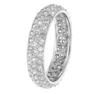  .925 Sterling Silver Eternity Pave Ring For Women Jewelry