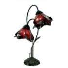 Double Accent Red 2 light Bronze Table Lamp