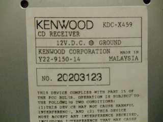 KENWOOD KDC X459 CD Player *~*~* OLD SCHOOL EXCELON SERIES 