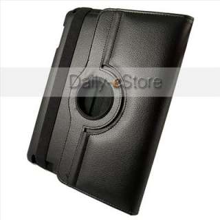   360° Black Rotating Leather Case Smart Cover Swivel Stand  